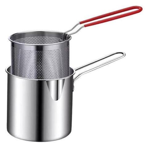 Stainless Steel Deep Fry Pot with Strainer Basket