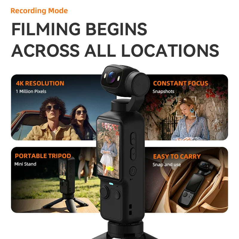 CE FCC Rohs DJ01 HD 360° Rotating All Around Shooting Action & Sports Camera with Fill Light Support Max 128GB Memory Action Cam