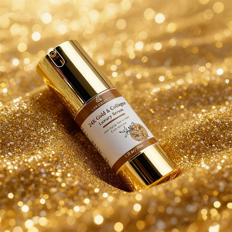 Private Label Vitamin C Korean Luxury Skincare Products Skin Whitening & Dark Spot Correction 24K Gold Skin Care Serum
