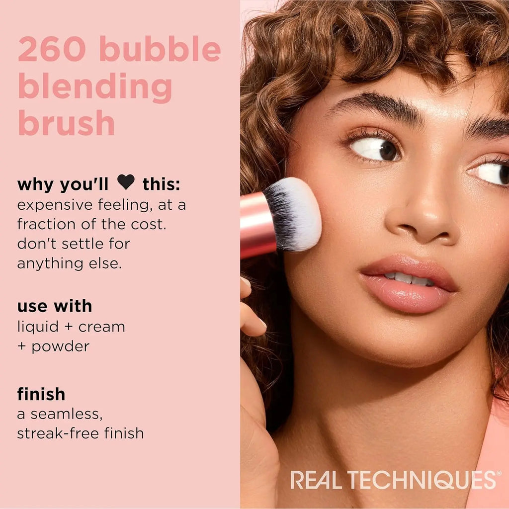 0127 Real Technique Bubble Blending Makeup Brush Multipurpose Foundation for Liquid Cream Powder Products Synthetic Bristles