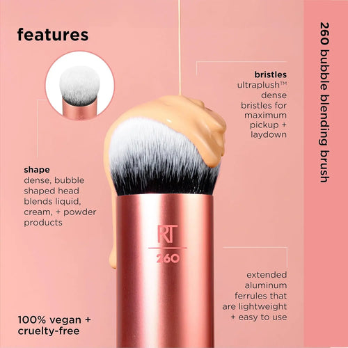 0127 Real Technique Bubble Blending Makeup Brush Multipurpose Foundation for Liquid Cream Powder Products Synthetic Bristles