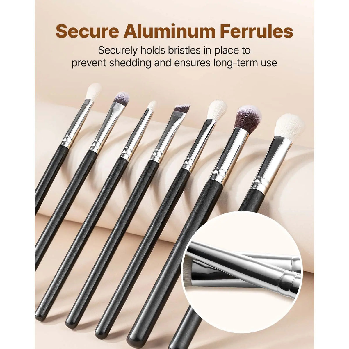 Professional Vegan 15-Piece Makeup Brush Set Foundation Blending Eyeshadow Soft Synthetic Bristles Ergonomic Flat Brushes