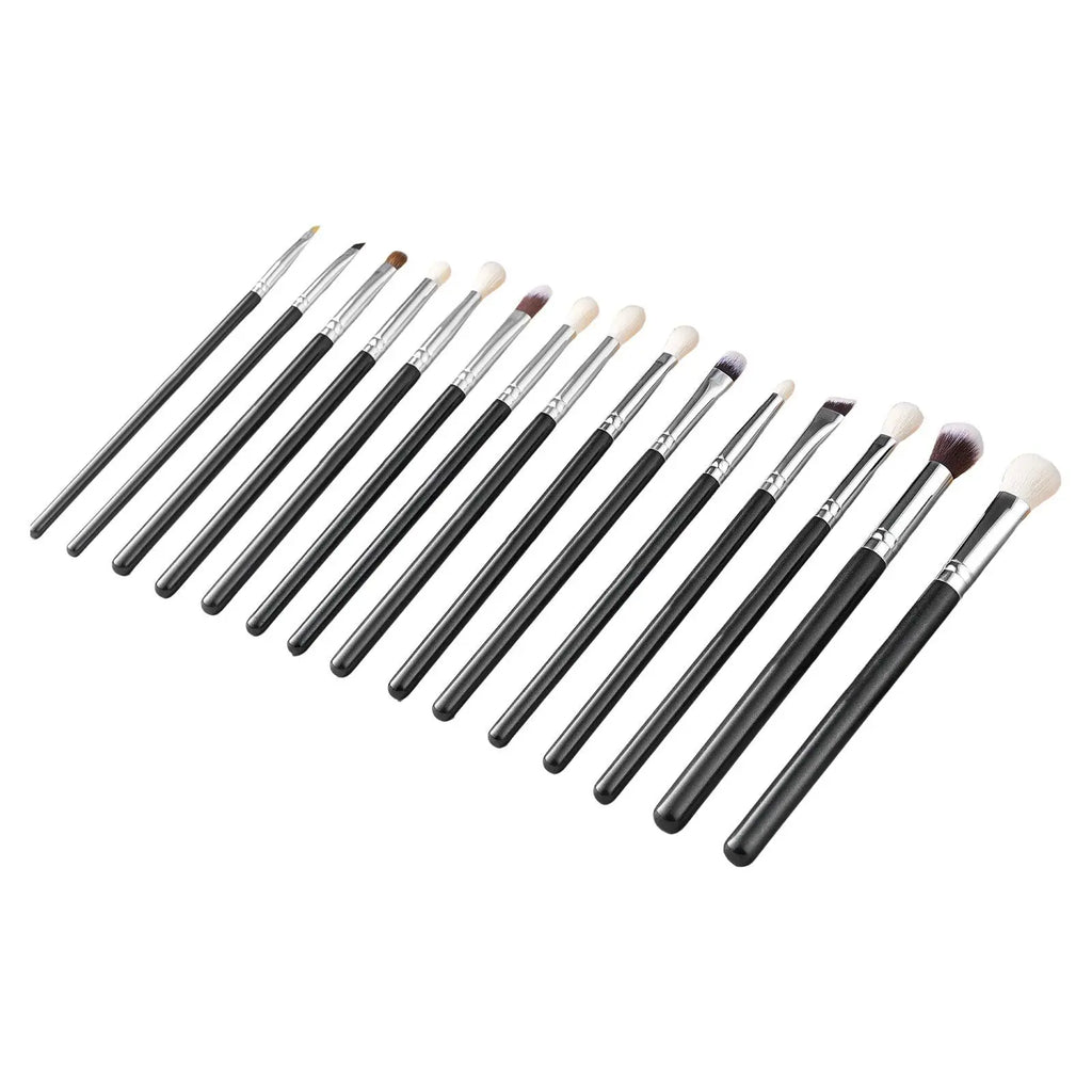 Professional Vegan 15-Piece Makeup Brush Set Foundation Blending Eyeshadow Soft Synthetic Bristles Ergonomic Flat Brushes