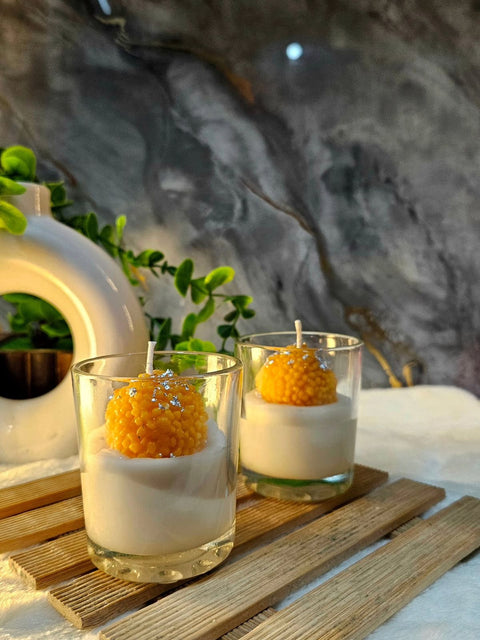 Glass Laddu Candle – Pack of 2